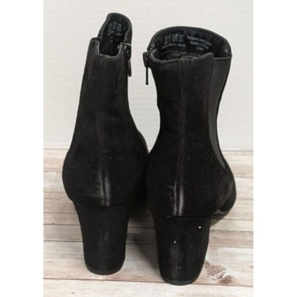 Bleecker & Bond Lina Womens Size 9.5 M Black Almond Toe Block Heel Ankle Booties - Picture 4 of 11